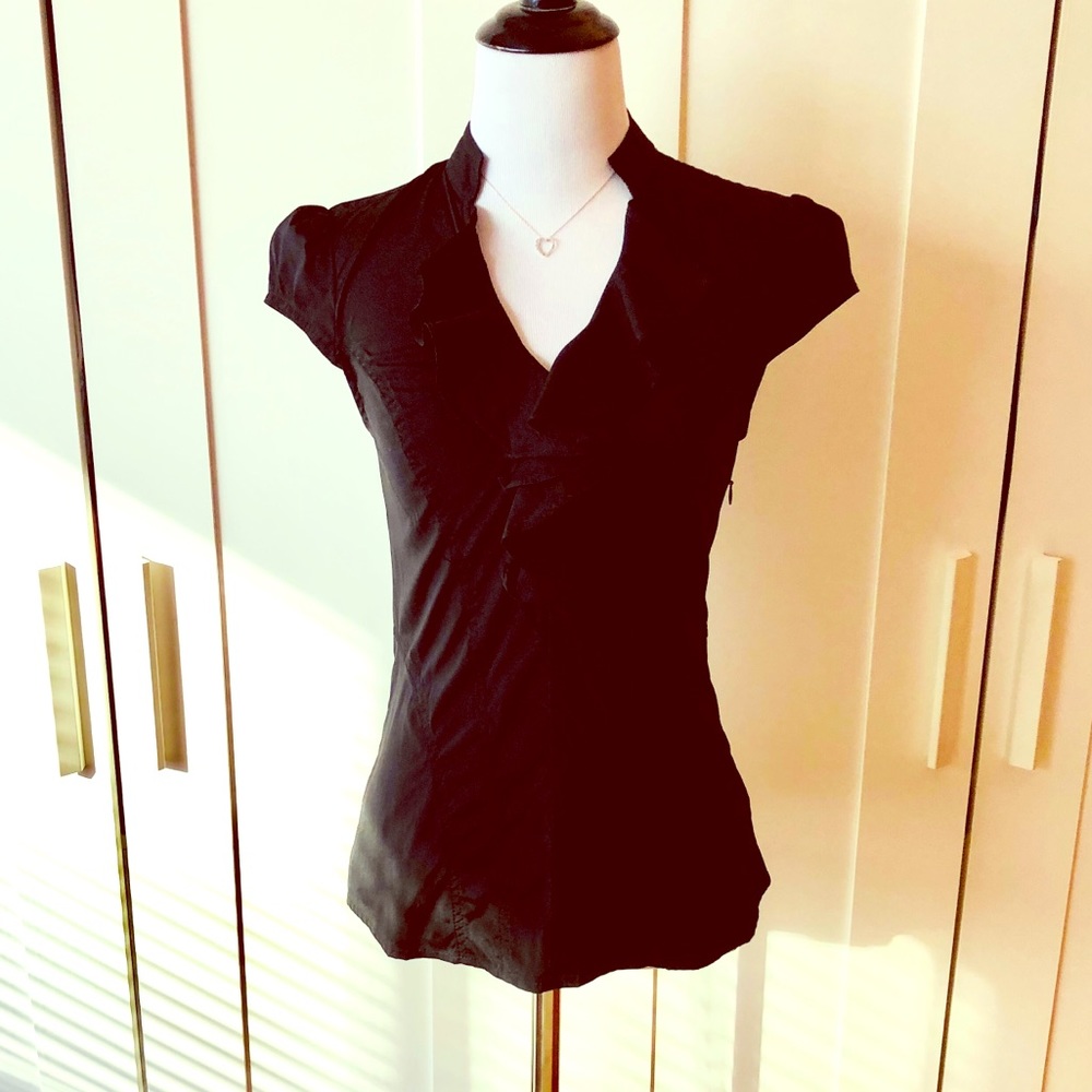 Bundle of Express Black & White Cap-sleeve Blouses